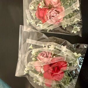 Silk Floral Corsage Pair with Ribbon